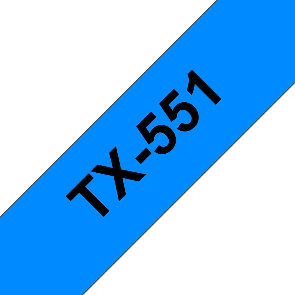 Originele Brother TX-551 label tapecassette – zwart op blauw, breedte 24 mm